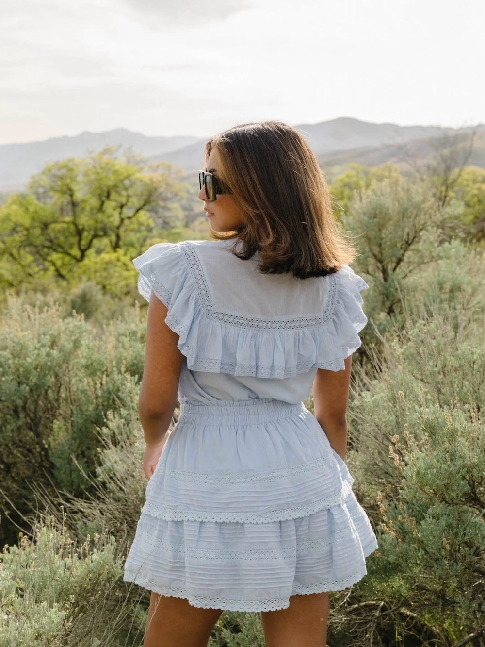Day + Moon Ruffle Lace Mini Skirt Set - Picture 4 of 12